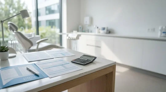 Comparaison visuelle des garanties de mutuelles pour implants dentaires avec documents et calculatrice