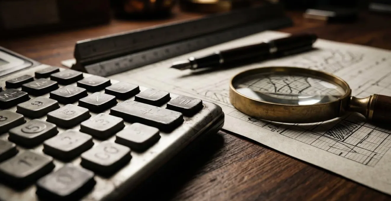 Bureau avec documents financiers et calculatrice pour analyse des frais