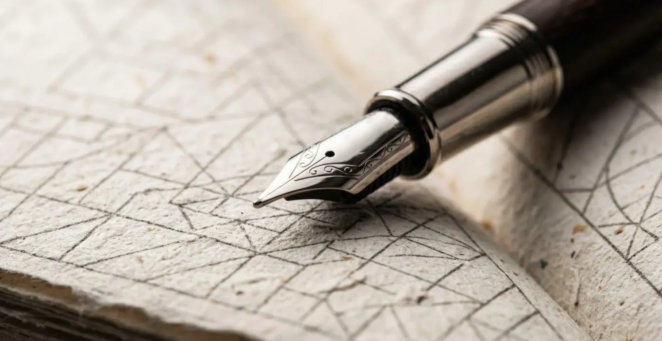 Gros plan macro sur pages de calendrier avec stylo plume marquant des dates importantes
