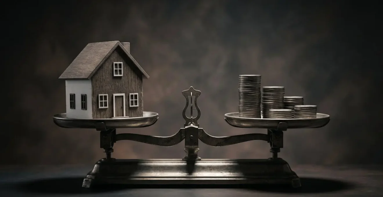 Graphique abstrait montrant l'impact de la fiscalité sur le rendement immobilier