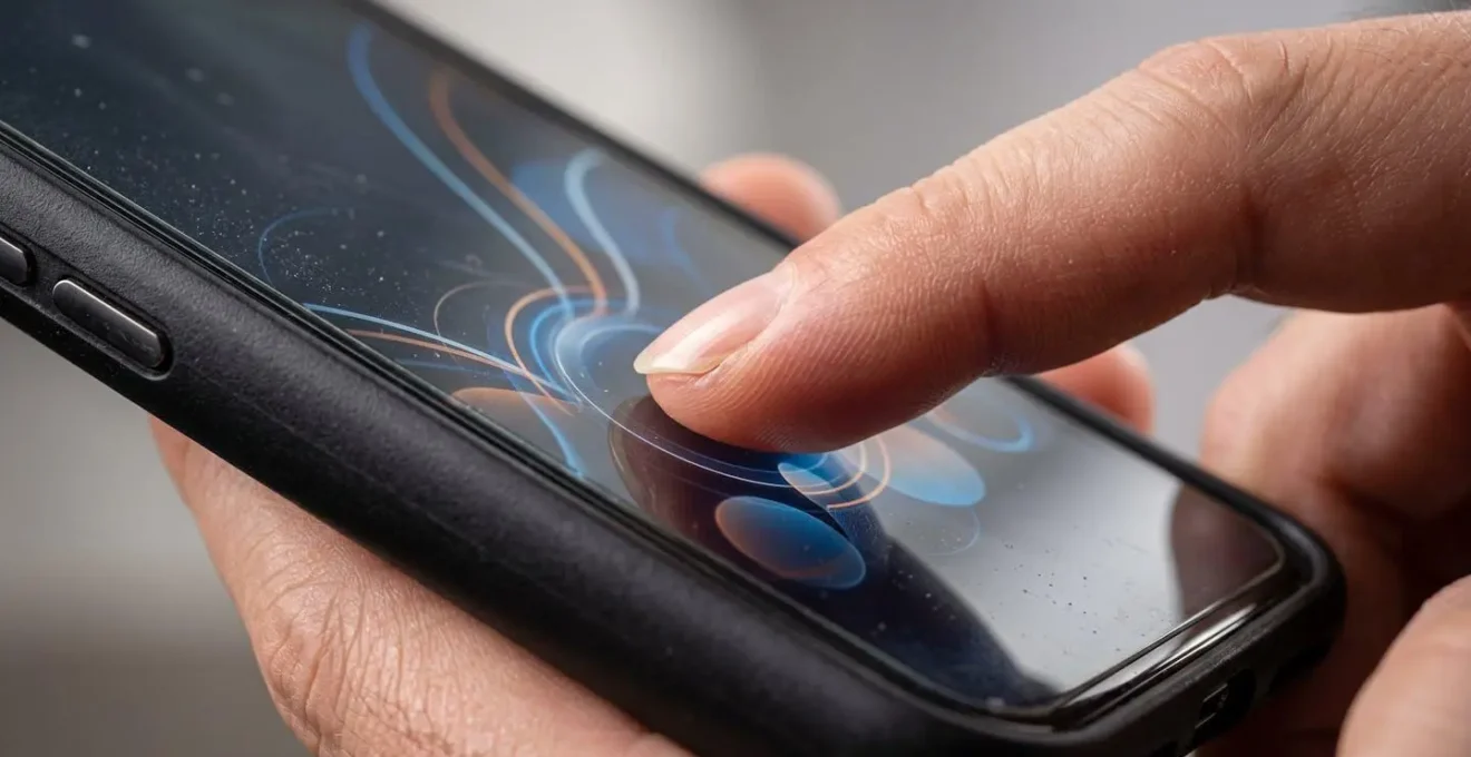 Mains tenant un smartphone affichant des graphiques de gestion budgétaire, symbolisant le contrôle financier.